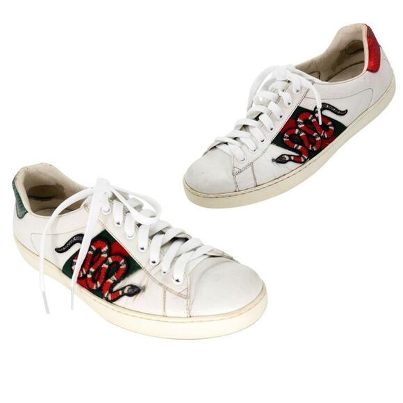 Gucci Other - Gucci Ace Snake Embroidered 8.5 Leather Low-top Men's Sneakers GG-S0805P-0008